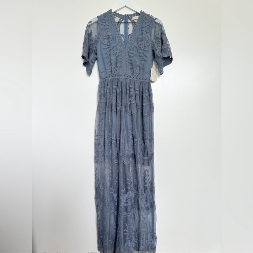 Altard state dusty blue maxi dress